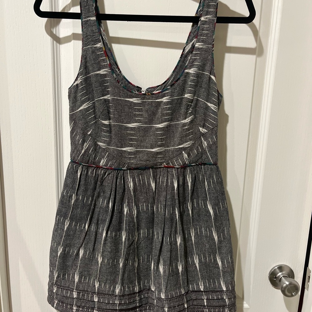 Free People Charcoal Patterned Mini Dress